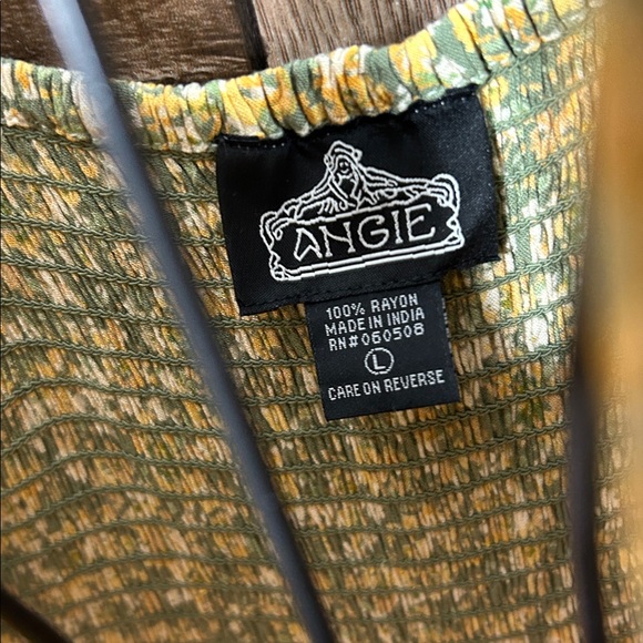 Angie Green and Yellow Textured patchwork Dress - Picture 2 of 16